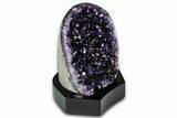 Deep Purple Amethyst Geode With Wood Base - Uruguay #342746-2